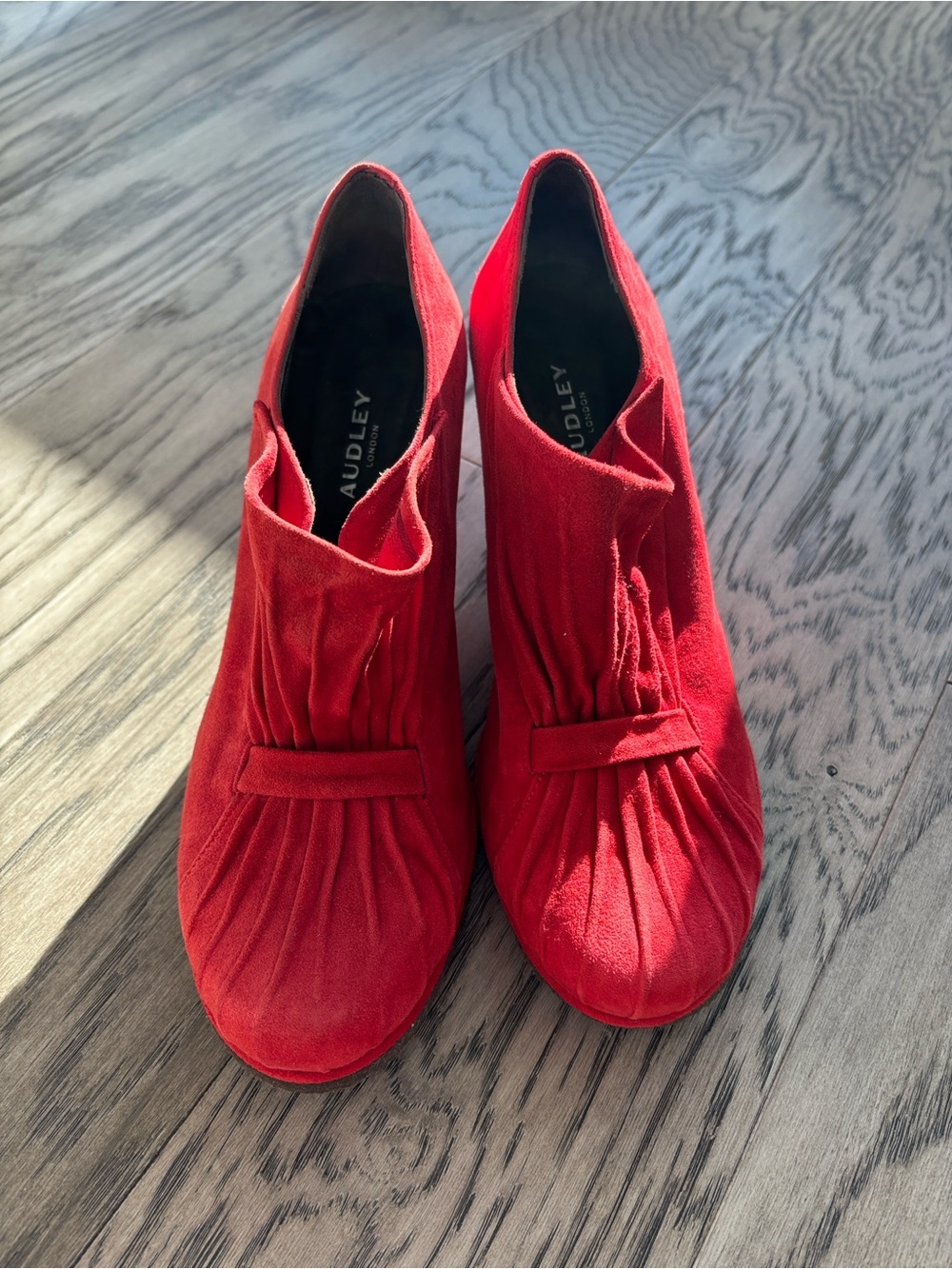 Audley London Red Suede Women's Ankle Booties